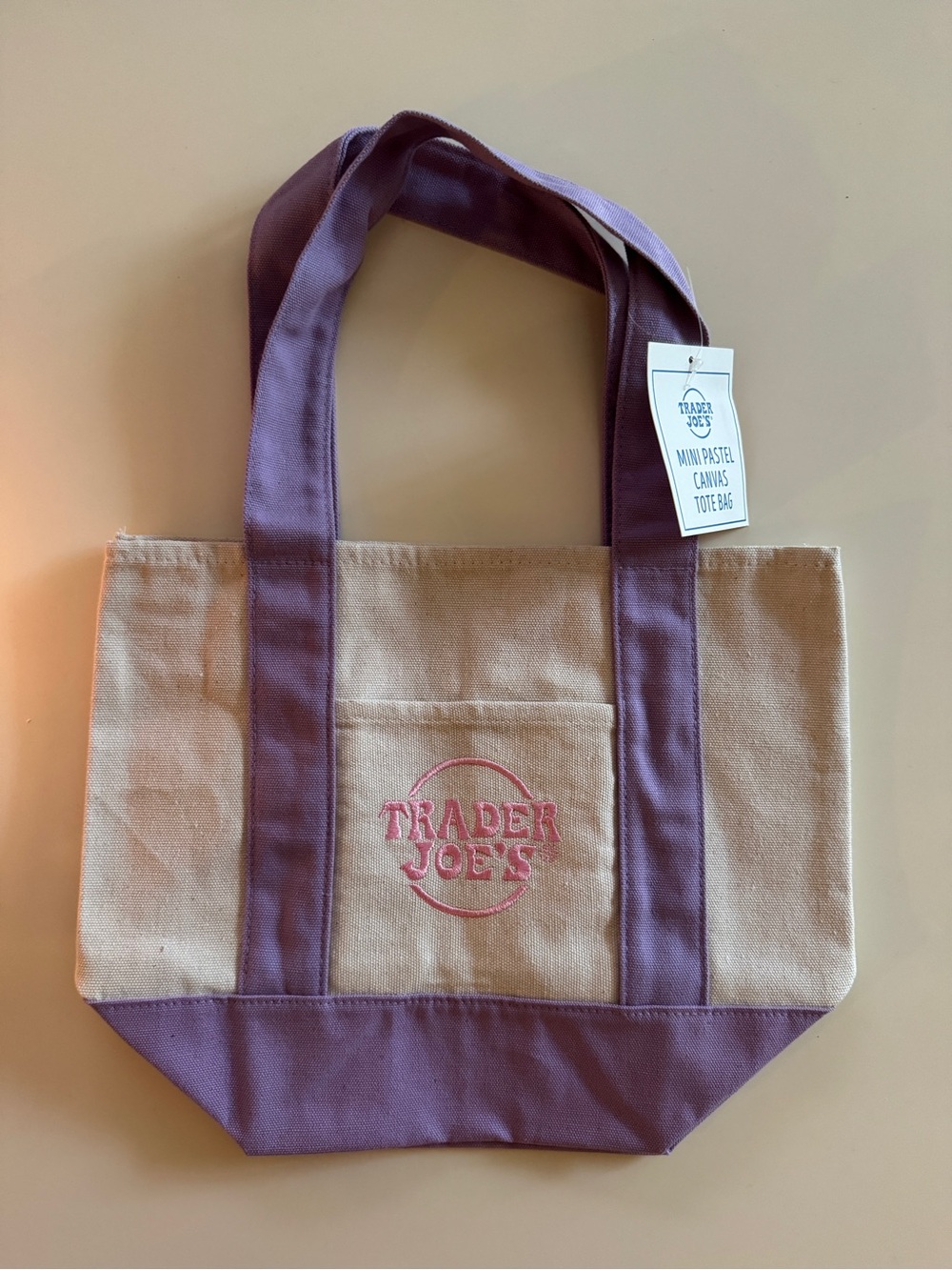 Trader Joe’s Pastel Mini Canvas Tote Bag - Lavender